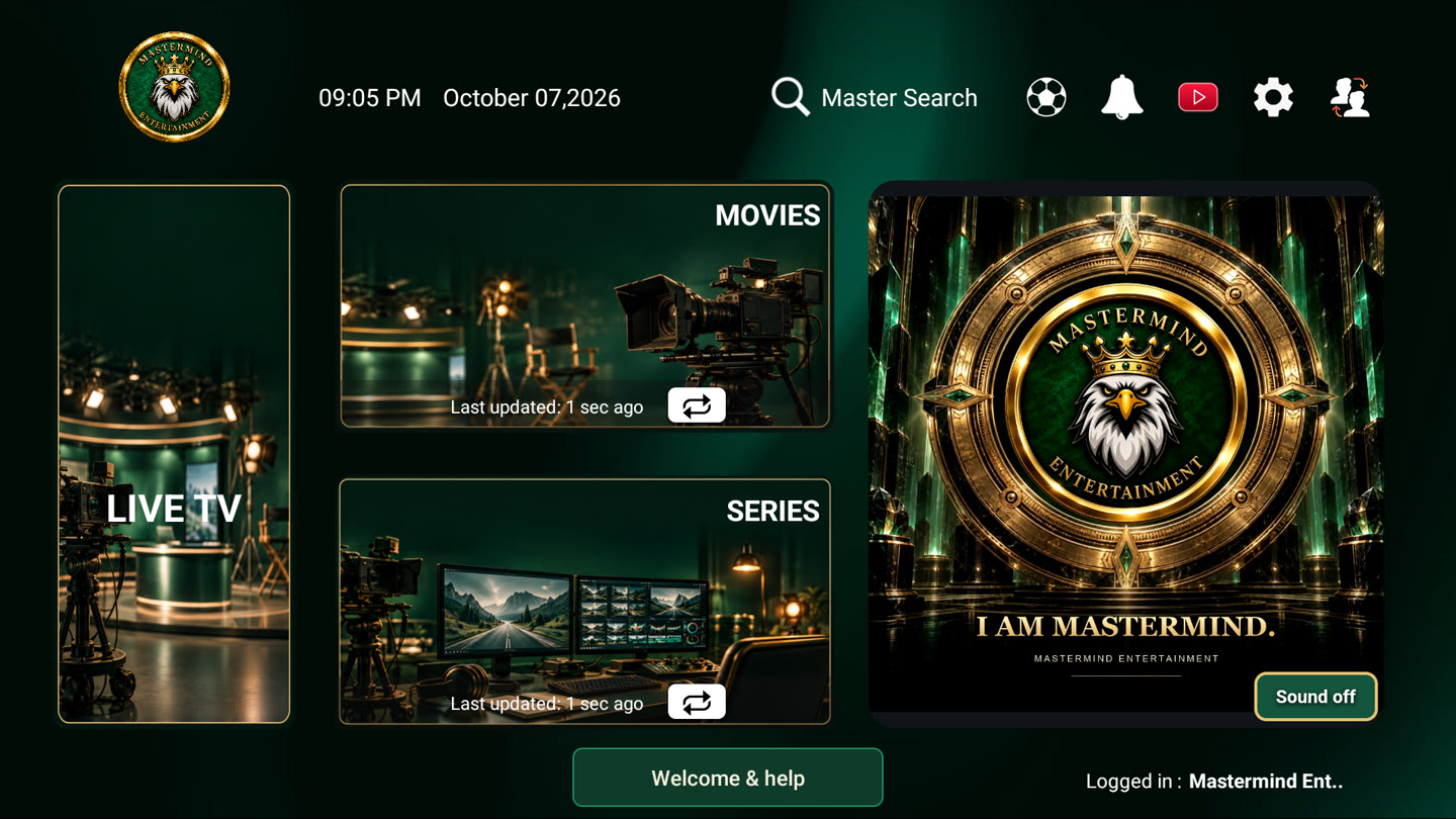 Interactive Mastermind HD Pro home screen. Choose a tile or icon to explore its features.